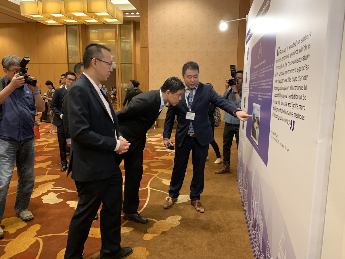 sunseap_group's tweet photo. This morning at PEP-SBF awards 2018 where Sunseap's offshore floating PV system was showcased as one of the key projects, with Minister Chan Chun Sing, Minister for Trade and Industry as the Guest of Honour. https://t.co/wUJsMmddN0