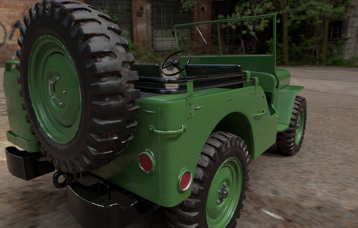 neli702's tweet photo. Finished the Willy’s.  #Blender3D #SubstancePainter @DarrinLile your course helped me make this. https://t.co/tCknqsbF8A