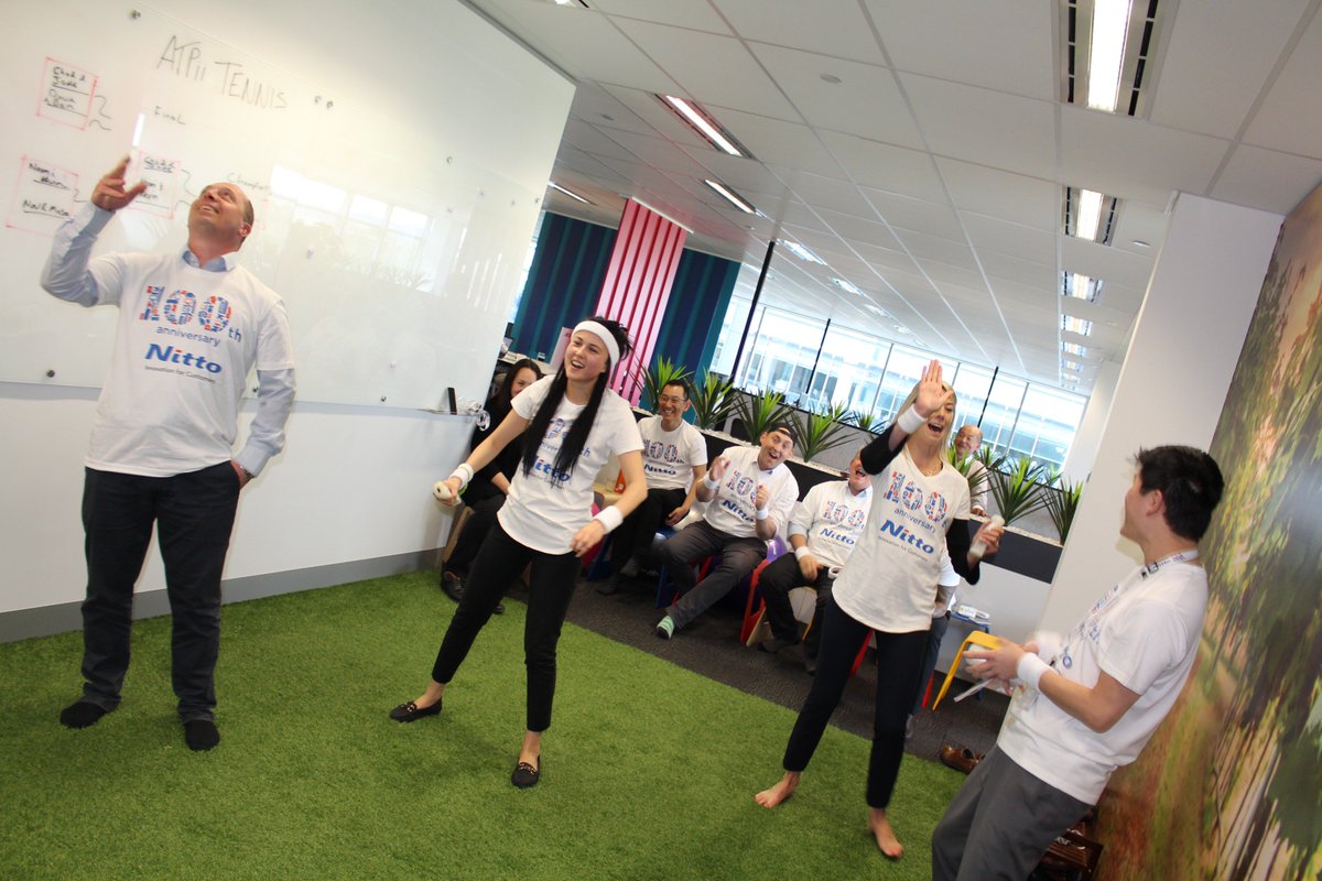 Nitto_Aus's tweet photo. It’s getting close to the ATP Tennis in London now, so we thought we would get ready with a heated game of Wii Tennis (it didn’t take long to get competitive)🎾 #atptennis #nittoatpfinals #wiitennis #ATPii #ATPFinals https://t.co/fD747ggE3R