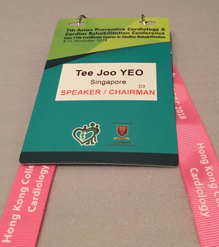 TJ_Yeo's tweet photo. Privileged to speak at the 7th Asian Preventive Cardiology & Cardiac Rehabilitation Conference cum 11th Certification Course in Cardiac Rehabilitation in #HongKong.
Looking fwd to exchanging knowledge w regional colleagues to benefit pts w #CVD!
#APCCRC #athletes #cardiacrehab https://t.co/Zx9ybZEFBq