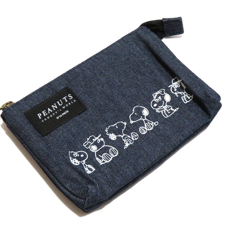 Kojimaya これは大人女子にもスヌーピー好きの男子にも使いやすいシンプルデザイン 柔らか素材のデニムがとってもオシャレ ダブルポーチは小物を整理整頓して持ち歩きたい人におすすめ 私はハンドクリームやリップクリームの場所 マスクの場所みたいに