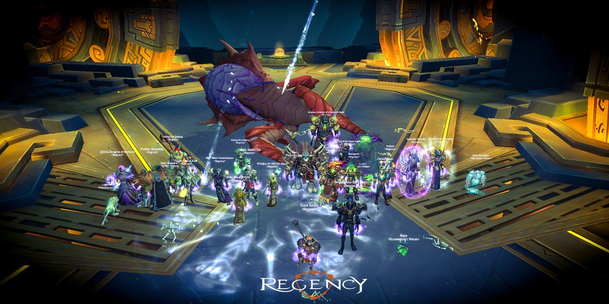 RegencyGuild's tweet photo. Congrats R00, Legends of Chaos, for squishing that bug M Zek'voz!  #RegencyGuild #Mal'ganis #Uldir #WoW #WorldOfWarcraft #bfa #ForTheHorde https://t.co/9diLHegFz6