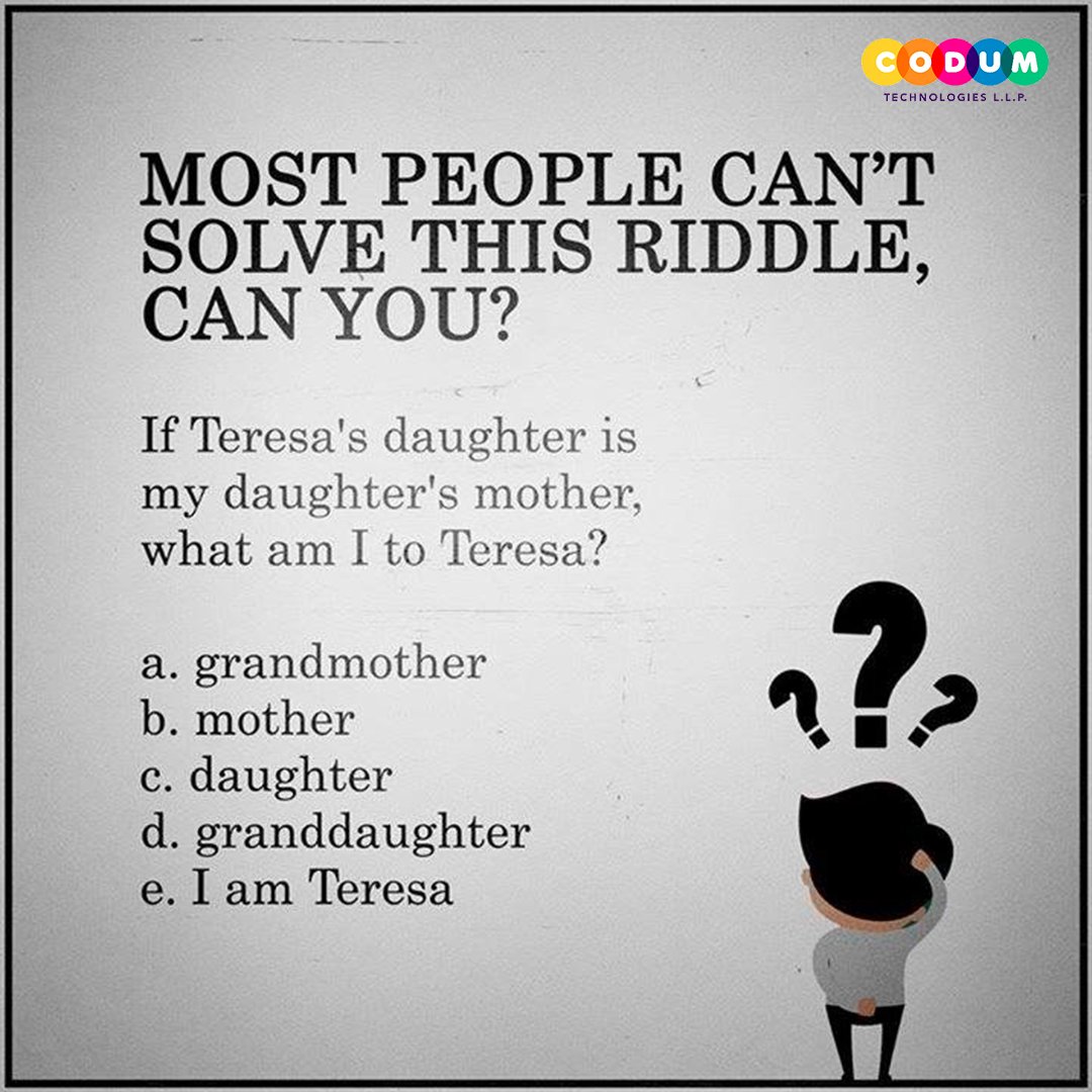CodumDigital's tweet photo. Most People Can't Solve this Riddle, Can You ?

#OnlineChallenge #Challenge #Riddle #Solveit https://t.co/q0L1ExLxdW
