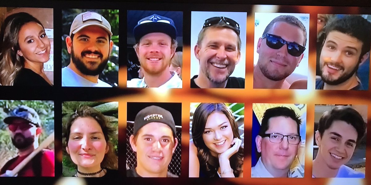 EddieMcClintock's tweet photo. The beautiful faces of the human beings we lost today in #ThousandsOaks 

The McClintock family sends it deepest respects to the families of those lost and wounded. https://t.co/B0NGSMpaVN