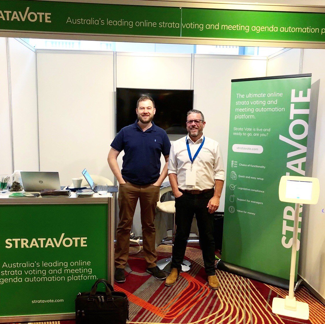 StrataVote's tweet image. It was great to see many familiar faces at the SCA NSW Conference recently. We ran approximately 40 short demos; people were ‘wowed’ by the changes we’ve made over the last 12 months and were amazed that our software does so much more than just online voting. #Strata #StrataVote