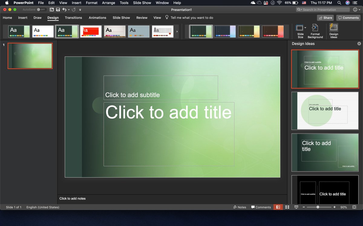 OnedriveMeetup's tweet photo. #DesignIdeas in #PowerPoint #macOS #darkmode #mojave. https://t.co/pqWsYoIHbA