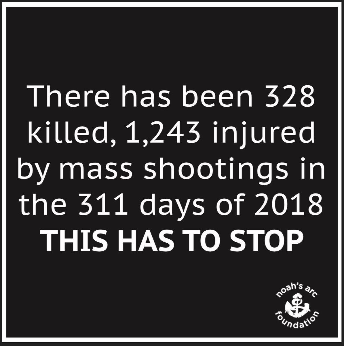 NoahsArcFdn's tweet photo. Our thoughts and prayers go out to all of the families of the tragedy that struck last night in Southern California. We must end this senseless violence across our country, but we can only do it together as a united front! #endtheviolence #rockyourdrop
Cc: Gun Violence Archive https://t.co/0EPeDyQr8K