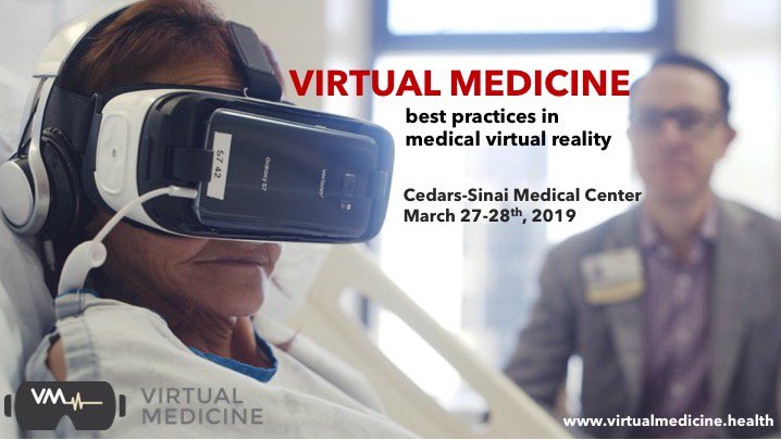 BrennanSpiegel's tweet photo. How can #VR address existential anxiety by inducing out-of-body experiences? What are the therapeutic benefits of virtual embodiment? Just how does #VR change our minds? We'll discuss these and other questions at #VirtualMed19. Register here to join us: https://t.co/lu5Ff127Nq https://t.co/3eyGWmtN9j