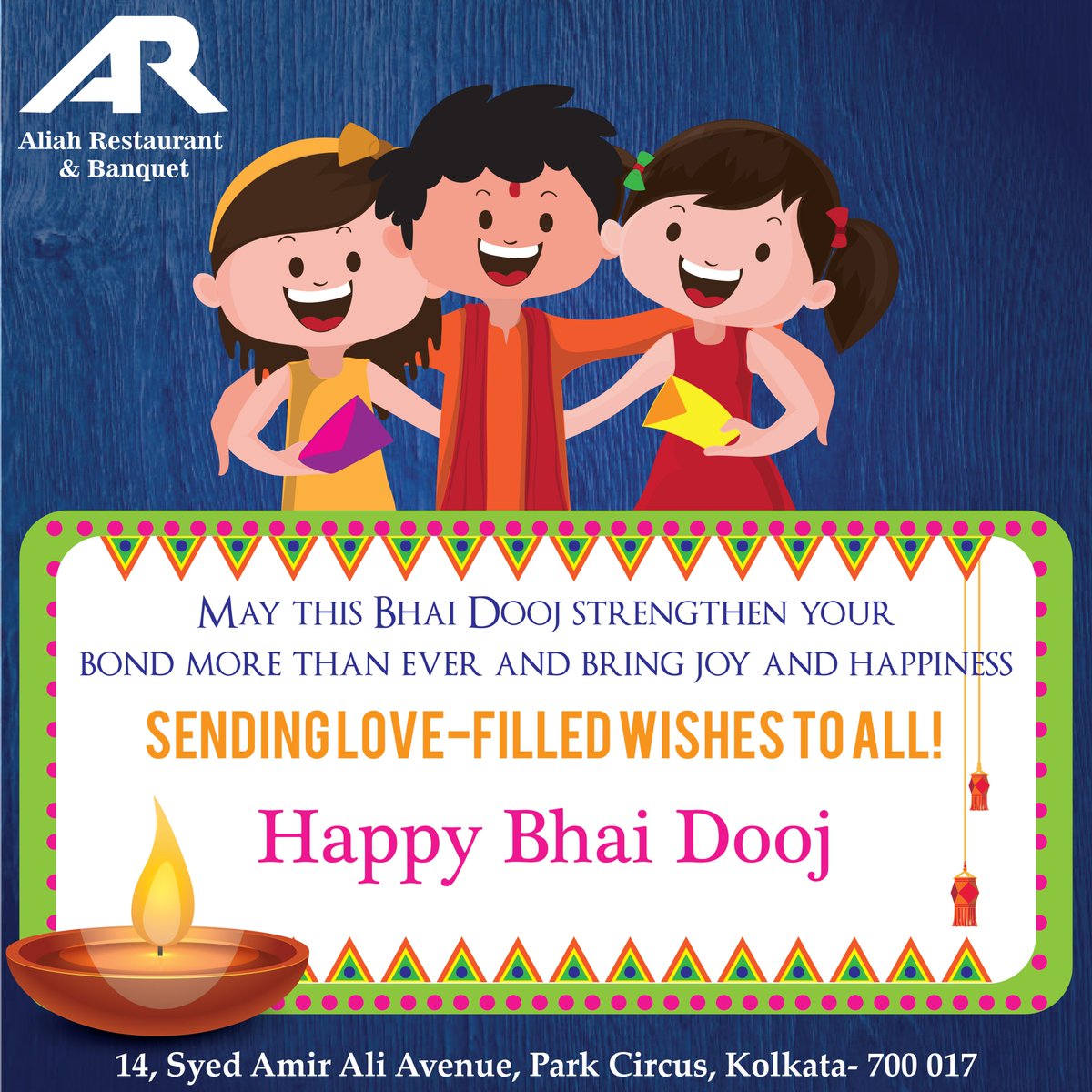 AliahBanquet's tweet photo. Sending you warm wishes on the auspicious occasion of #BhaiDooj 
May the precious brother-sister bond be strengthened everywhere with love, joy and happiness. 

#BhaiDooj2018 #follo4follo #follobackforfolloback https://t.co/exYcXAlPQP