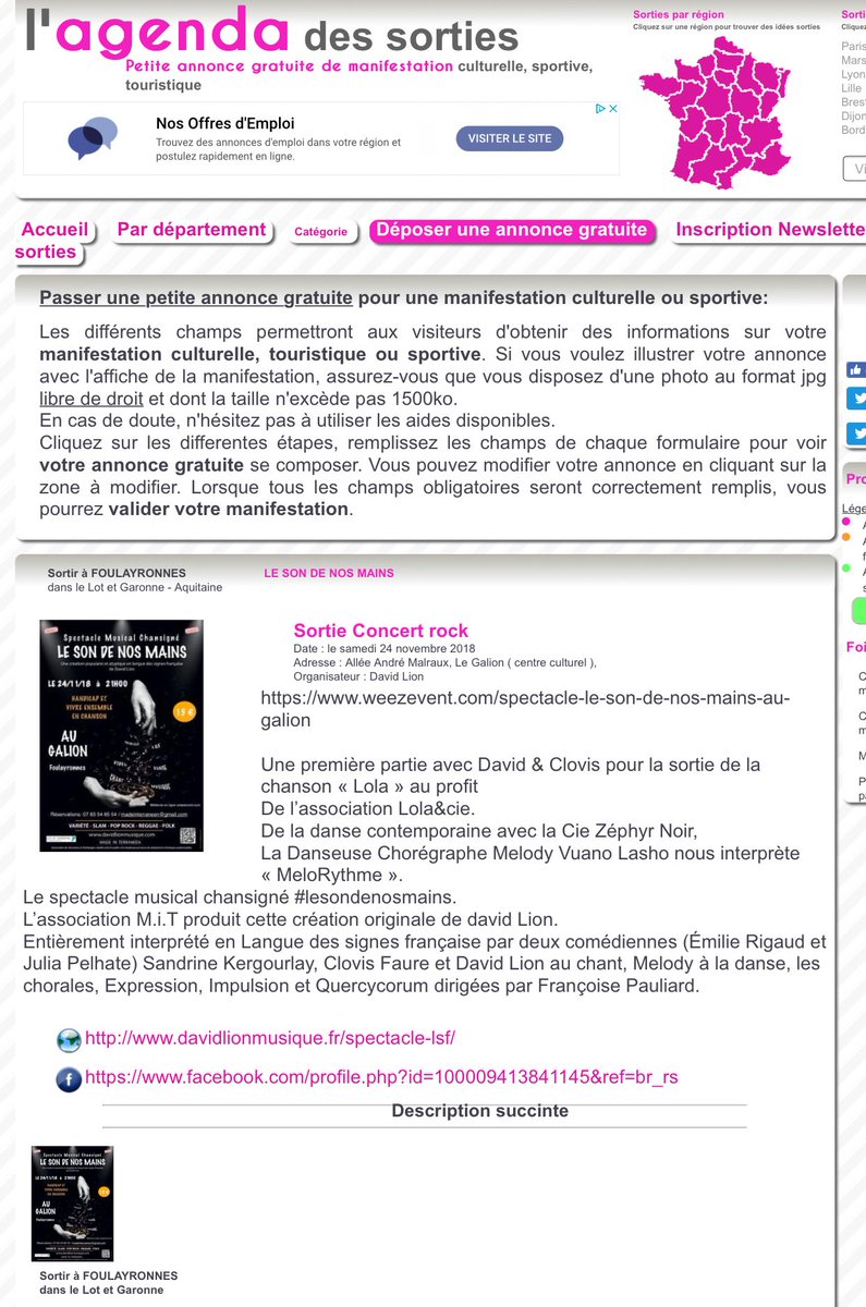 #lesondenosmains <a href="/passagedagen/">Le Passage d'Agen</a> <a href="/villeagen/">Ville d'Agen 🇫🇷🇪🇺🇺🇦</a> <a href="/Foulayronnes/">Ville de Foulayronnes</a> <a href="/LotetGaronneAct/">Lot-et-Garonne-Actu</a> #spectacle #lsf #musique #chant #danse <a href="/villeneuveslot/">Villeneuve sur Lot</a> <a href="/_Radio4/">_Radio4</a> <a href="/47FM/">47 FM</a> davidlionmusique.fr/spectacle-lsf/