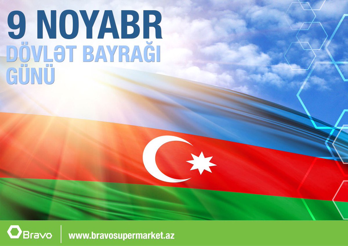 9 Noyabr Azərbaycan Respublikasının Dövlət Bayrağı günüdür! 
3 rəngli Dövlət Bayrağının 100 illiyi münasibətilə xalqımızı təbrik edirik!