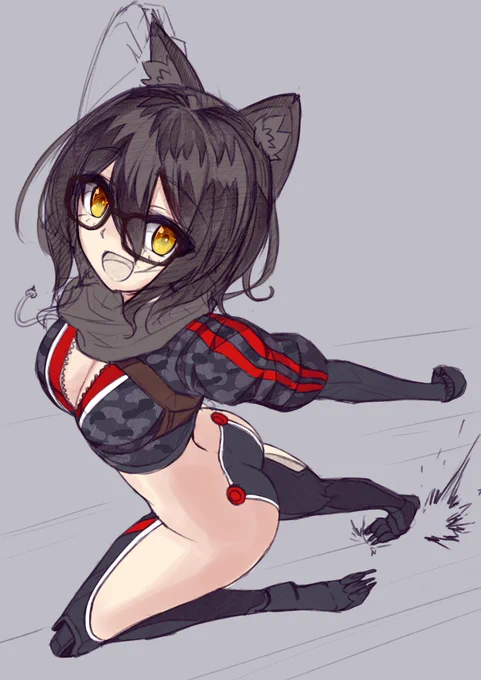 唐突にロボ子さん落書き。シャーペン画の上に鮮やかな色置くの難しいな… 
