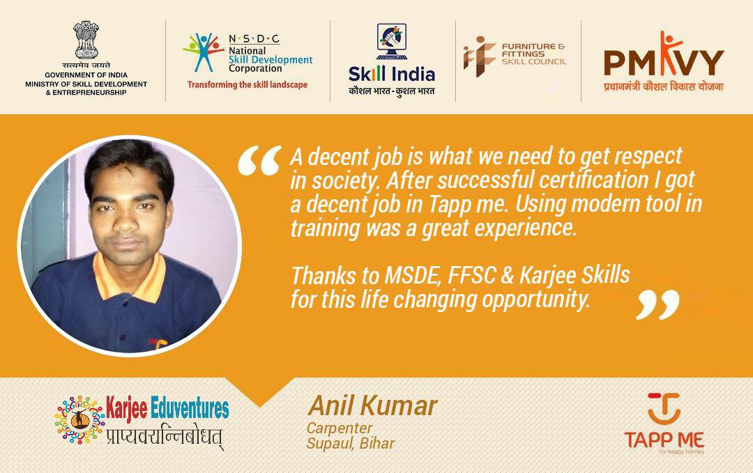 ffscin's tweet photo. Success Stories: 'Dev Narayan Mistri had an economically weak background which was an obstacle for him to move ahead in life. He then, joined @MSDESkillIndia #RPL in Bihar. He is now working with #TappMe and living a life of dignity'.
#SkillChangingLives #FarkDikhRahaHai https://t.co/uXOg1rnR3F
