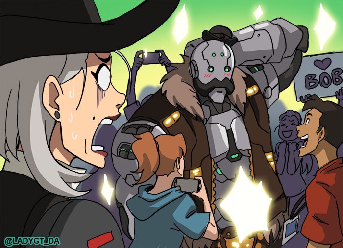 lenzi_art's tweet photo. New Hero hype #Overwatch #Ashe #Bob https://t.co/9sZJlpGJ4X