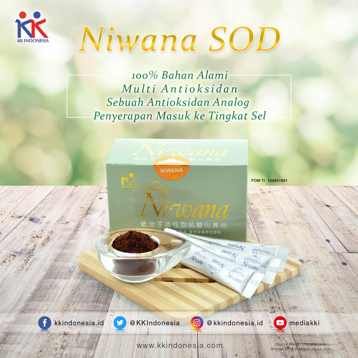 Niwana SOD

Manfaat Niwana SOD adalah melindungi sel dari kerusakan oksidatif (yang disebabkan oleh radikal bebas), kerusakan oksidatif adalah..

Info Detail :
goo.gl/9ih9au
kkniwanasod.com

#kkindonesia #niwanaSOD #kesehatan #antiOksidan #RadikalBebas