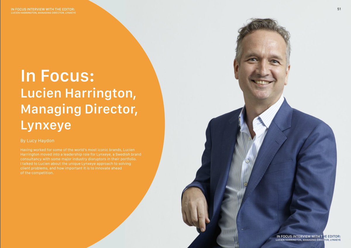 Our MD in Asia in focus, read more about Lucien Harrington and Lynxeye's unique approach to solving client problems, and how important it is to innovate to stay ahead of competition. See page 50-54. hubs.ly/H0ft1KV0