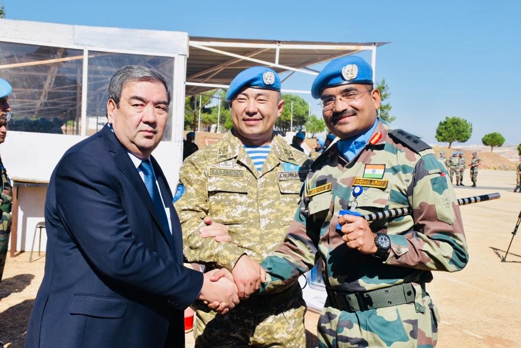 As part of INDBATT XX, a Kazakhstan #Peacekeeping Company has been inducted into UNIFIL #Mission Area. It is an historic occasion, where troops of both the Indian and Kazakh Army are co-deployed in a #UN #peacekeeping #operation. @PIB_India @SpokespersonMoD