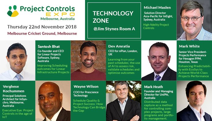 projconexpo_aus's tweet image. Key speakers of the day at #TechnologyZone at @projconexpo_aus 2018, Michael Maslen, @devamratia, Santosh Bhat, Mark White, Verghese Kochummen, Wayne Wilson, @mheath73
For more information, Please visit: lnkd.in/fX9Dker

#ProjConExpo2018 #TechnologyZone #MCG #Melbourne