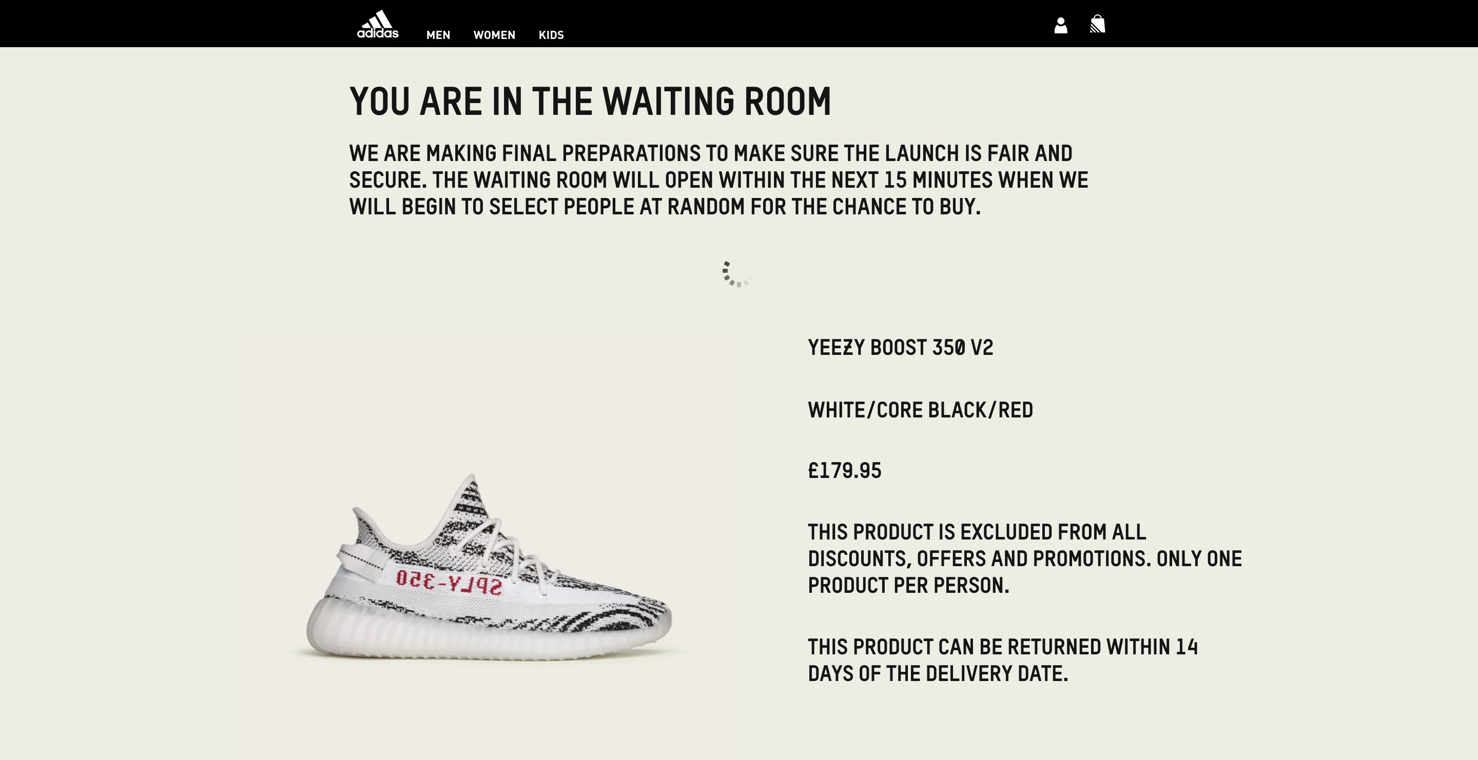 Sneaker Myth on Twitter: "The adidas Yeezy Boost 350 V2 'Zebra' Waiting At Adidas EU Open https://t.co/pRcfuJaTl7 https://t.co/vdHGoIbN8s" / Twitter