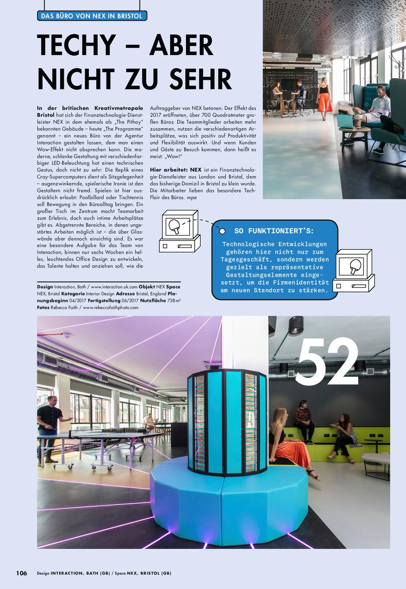 InteractionLtd's tweet photo. HELLO INTERNATIONAL COVERAGE. Two of our projects have been featured in '100 spaces': a German magazine that showcases 100 of the world's most inspirational workplaces. #100workingspaces #FridayFeeling https://t.co/YYpLlm6qZ2