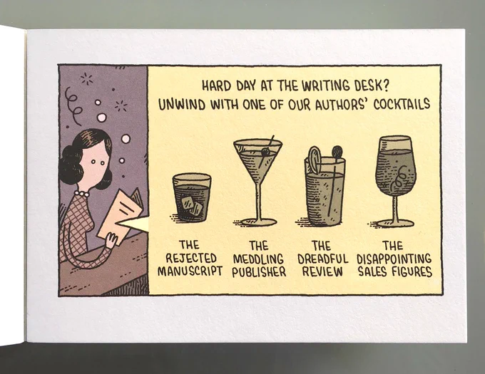 Hard week at the writing desk?

From `The Snooty Bookshop' out now in the UK from @canongatebooks and next week from @DandQ. Order links here: https://t.co/5nPWJgd01S 