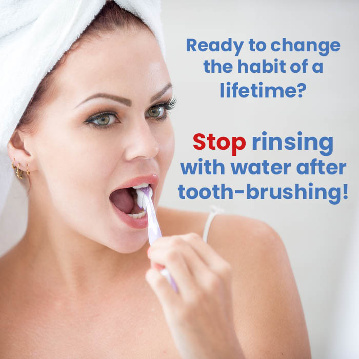Yes really! The latest evidence shows that rinsing with water dilutes the benefits of the fluoride in your toothpaste. See our hygiene team for more top tips.