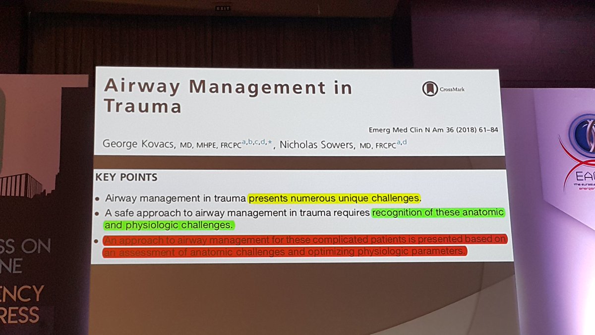 Dr Kamil Toker
High praises for @SowersMD for his paper on airway management in trauma #emergency #medicine #airwaymanagement #difficultairway #newtechnologiesinairway
#EACEM2018
@EACEM2018 @TrTATD