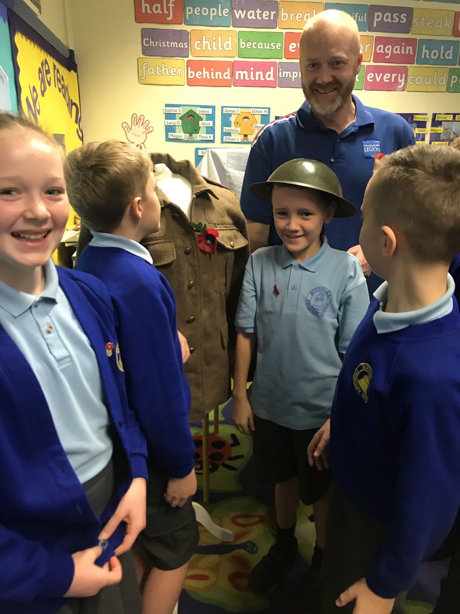 Fantastic learning about war today through the artefacts brought in by Stuart Clewlow. Children, parents and grandparents have enjoyed the experience very much. We must always remember.