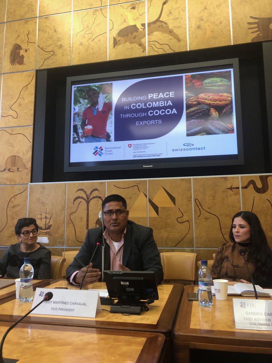 Fredy Martínez Carvajal, Vice President, ⁦<a href="/RedCacaotera/">Red Cacaotera</a>⁩: 

We scaled up the quality of cocoa along the entire value chain. The investment made by us and parters such as ⁦<a href="/ITCnews/">International Trade Centre (ITC)</a>⁩ and ⁦<a href="/Swisscontact/">Swisscontact</a>⁩ was crucial. 
 
#GVAPeaceWeek #SECO

⁦<a href="/SANDRICABRERA/">Sandra Leicht</a>⁩