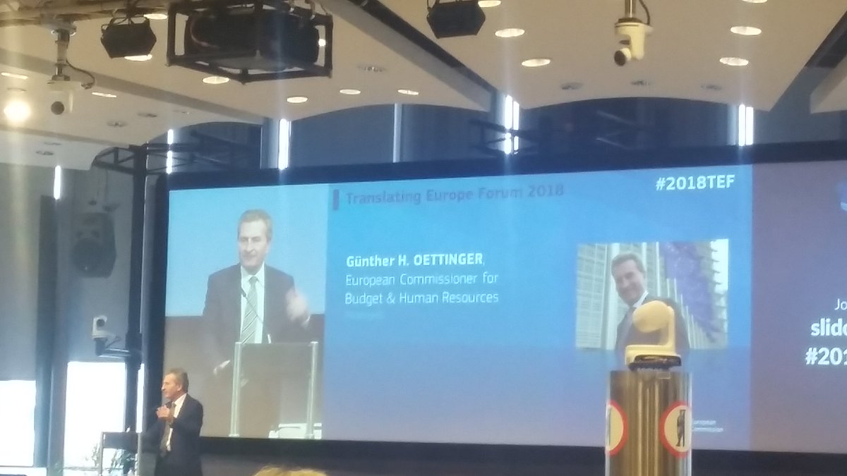 "Multilingualism is indispensable for the success and the acceptance of the European project!" #2018TEF #xl8 #oettinger #EuropeanUnion
