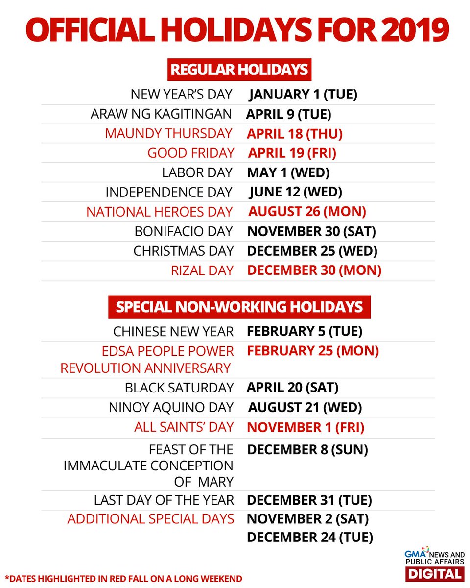 Regular And Special National Holidays In The Philippines For 2022