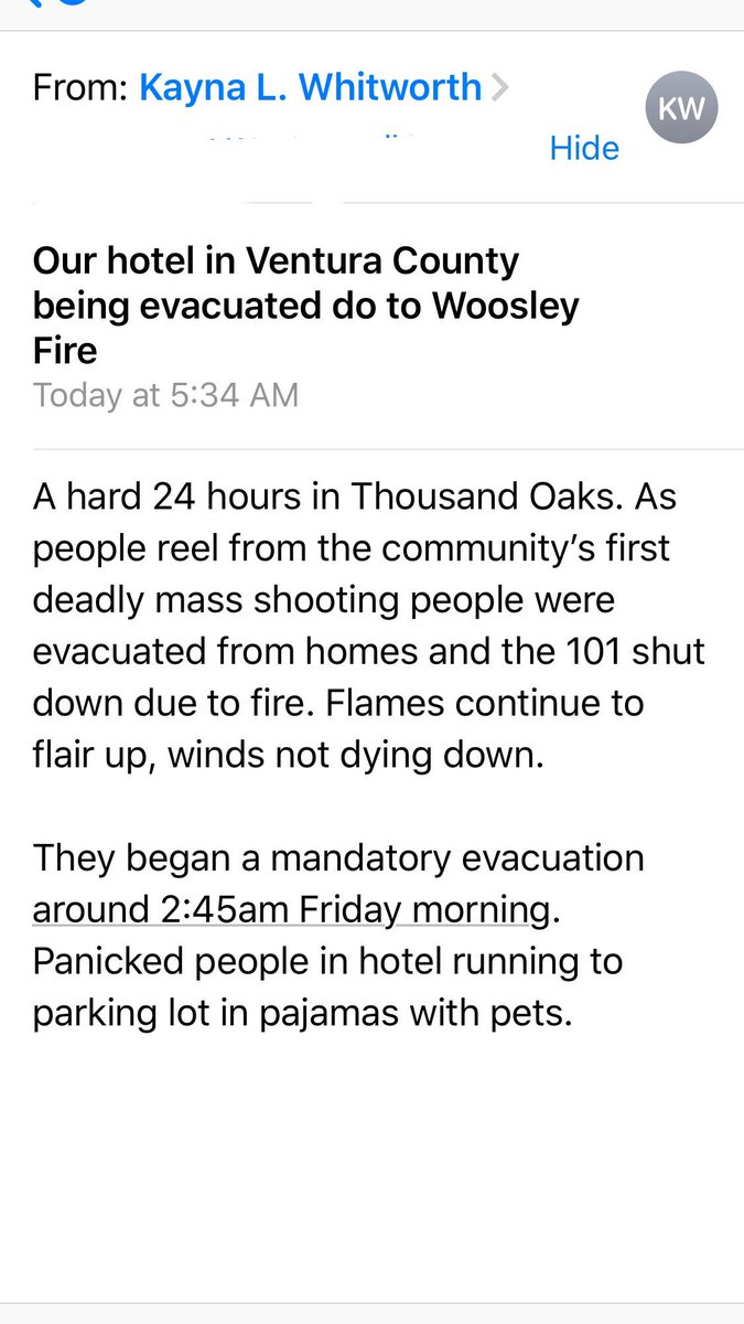 Ginger_Zee's tweet image. Unbelievable 24 hours for the folks in Thousand Oaks. #WoolseyFire #BorderLineShooting @KaynaWhitworth is there for @GMA