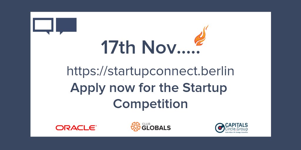 The 4th StartupConnectBerlin event is back 🎉🙌
Quick, apply now for the Startup Competition! 😀
https://startupconnect.berlin/
#SCB18 #oracle #startup #competition #Pitch #Worldinnovationsforum #ClubGLOBALS #event #Media #investors #Corporates #Network #Berlin