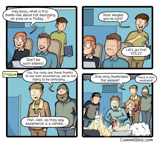 upsundotcom's tweet image. How many of you no longer need to follow this rule? commitstrip.com/en/2018/11/06/… #DeployFriday @CommitStrip