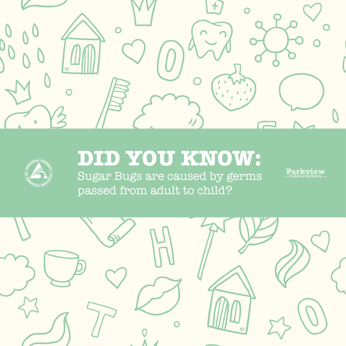 These germs can start the process that causes cavities even before babies have teeth, so it’s important to avoid sharing saliva with your baby right from the start. Here are a few tips to help protect your baby's teeth from the dreaded Sugar Bugs: ow.ly/kLlz30mqLhA