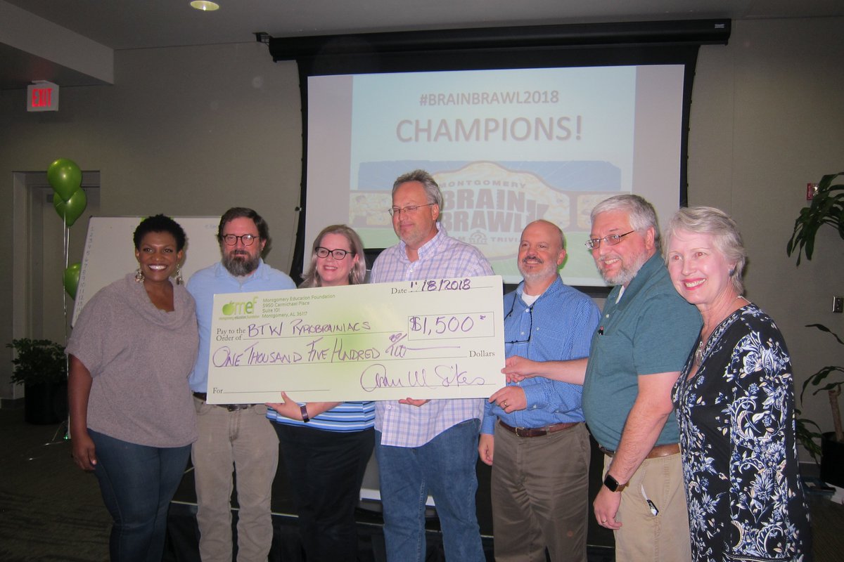 The team from <a href="/BookerMagnet/">BTW Magnet High School</a> won 1st place in <a href="/mgmeducation/">MEF</a>'s annual Brain Brawl trivia contest. The team won $1,500 for the school, and team member Collin Gill won a drawing for $500 more!  #MPSMovingForward #BTWStrong