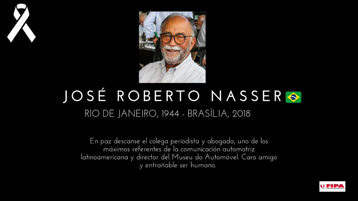 Esta mañana, de parte de su hija, recibimos la triste noticia del fallecimiento de #robertonasser. Un amigo querido y un referente ético e intelectual en el oficio del periodismo automotriz del continente. En paz descanse.
