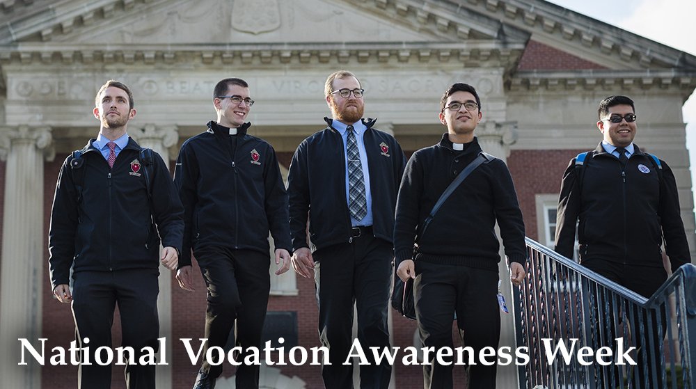 MundeleinSem's tweet photo. We are blessed to help 200 seminarians from 34 dioceses discern their vocation to the priesthood. In honor of #NationalVocationAwarenessWeek, make a gift to support our mission to form parish priests. https://t.co/erxmixKDB4 #Catholic #seminary #vocations #prayforvocations https://t.co/fGw1utAuTE