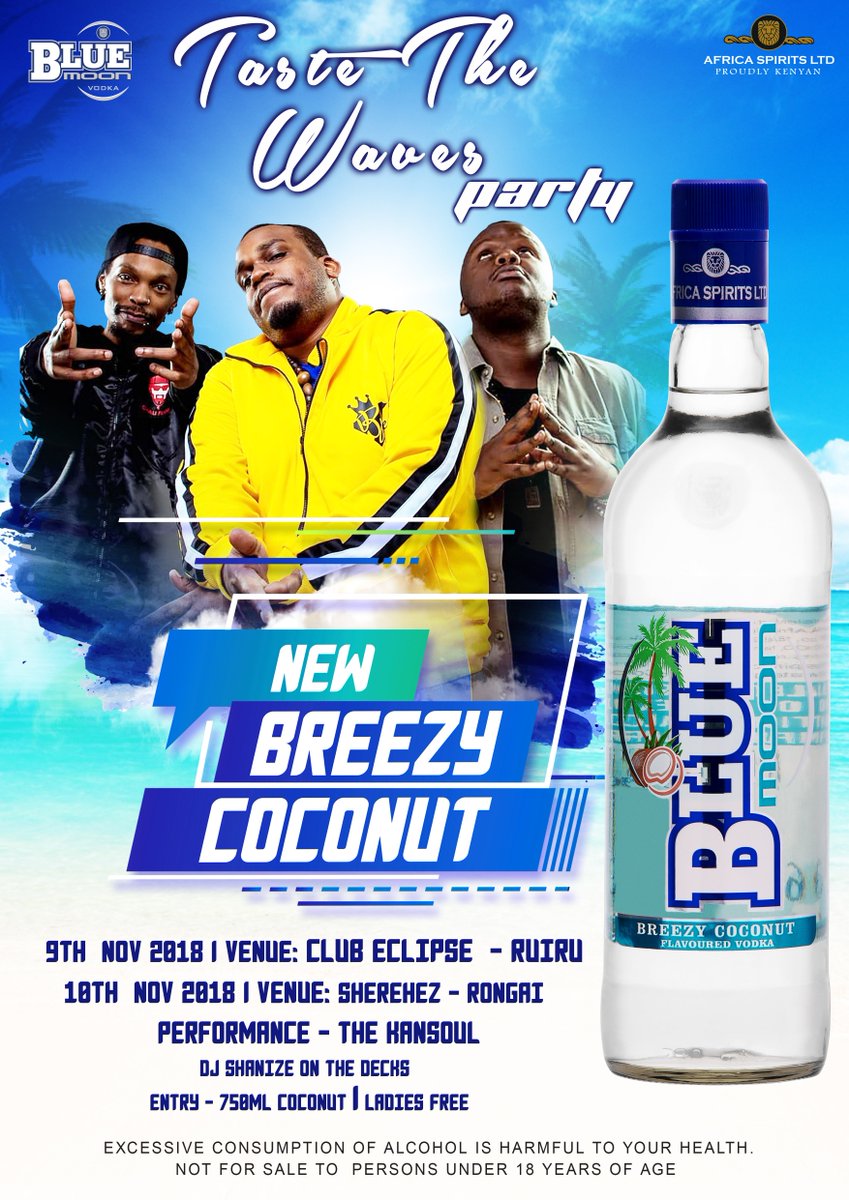 africa_spirits's tweet photo. Today and tomorrow, our @BlueMoonKenya team is in Ruiru and Rongai respectively as we continue celebrating the birth of a new brand: Bluemoon Coconut https://t.co/RG4WYklaCQ