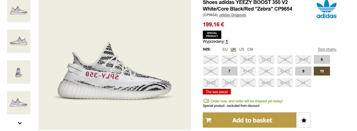 Yeezy Boost 350 V2 Zebra Size Chart