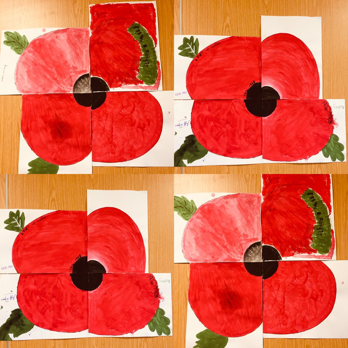 Lovely work by our art student volunteer and patients! (All photos taken with consent) #poppy #IamMCB #MakingCareBetter #RhydlafarUnit #CV_UHB