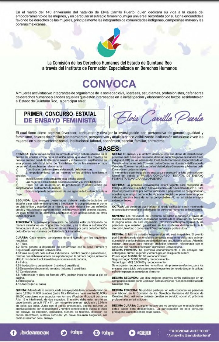 nagaac's tweet photo. PRIMER CONCURSO ESTATAL DE ENSAYO FEMINISTA. #mujeres #feminismo https://t.co/mpXpcQ2lRy