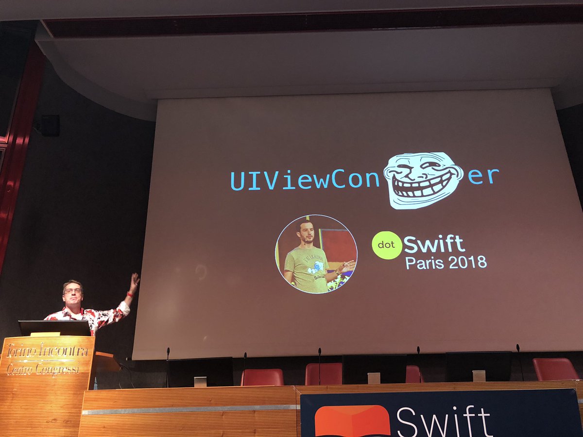 marcotini's tweet image. Talking about #UIViewController at #SwiftHeroes