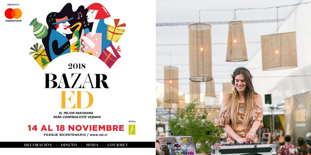 WomenTalk_Chile's tweet photo. ¿Quieres disfrutar de la nueva versión del #BazarED? 220 stands de decoración, moda, niños, cocina desde el 14 de noviembre. ⚡ Gana entradas etiquetando con quién quieres ir ¡e invita a seguirnos! https://t.co/Dml5xiwmu4