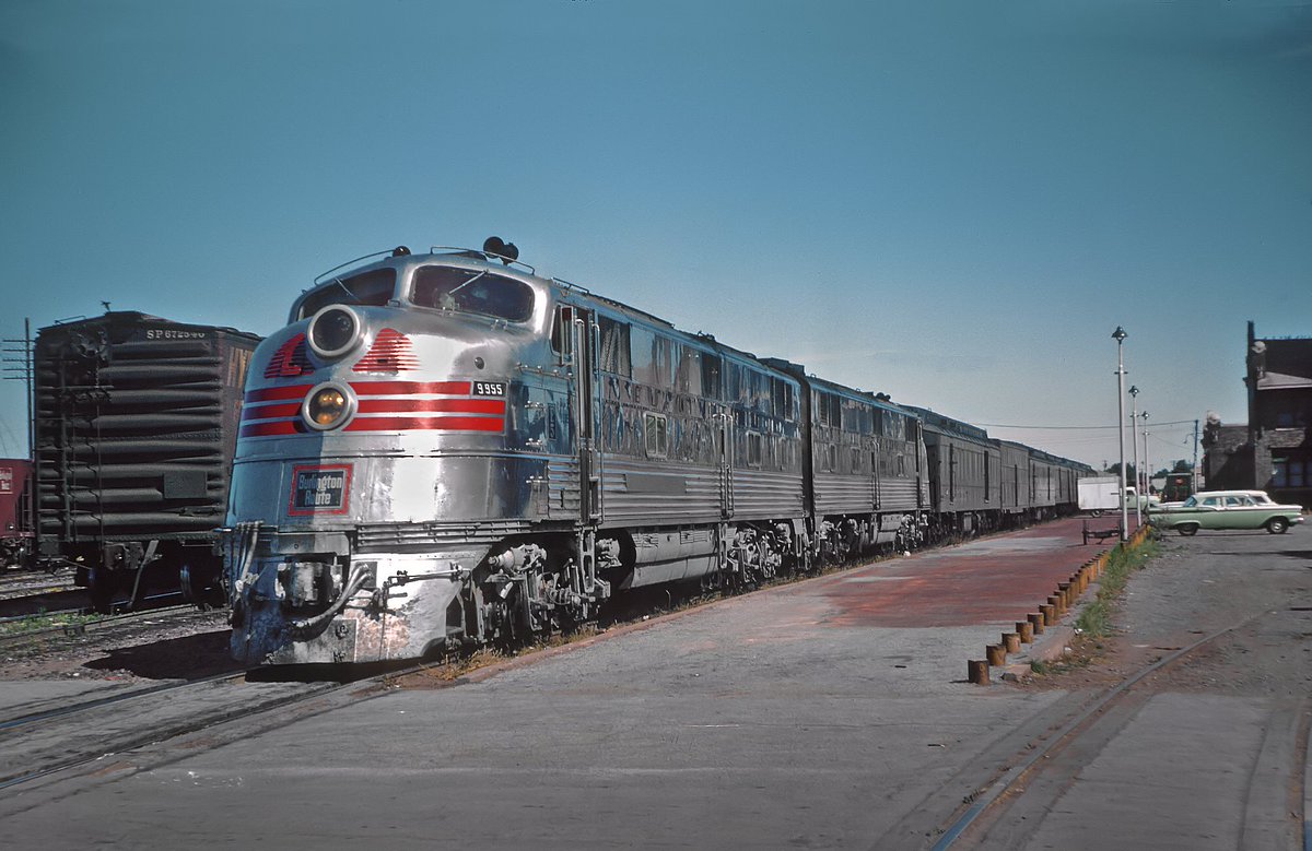 American Rails Com On Twitter A Pair Of Gleaming Chicago Burlington Quincy E5a S Are Stopped At Wichita Falls Texas With Train 2 The Westbound Texas Zephyr On July 29 1967 Tom Hoffman Photo Rick