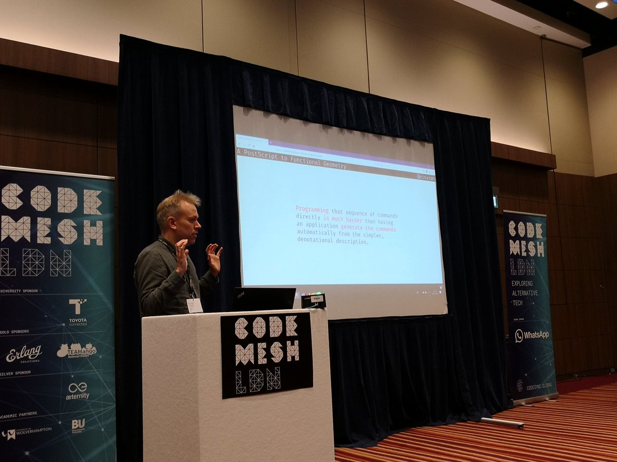 old_sound's tweet image. Functional Geometry by @einarwh #CodeMesh