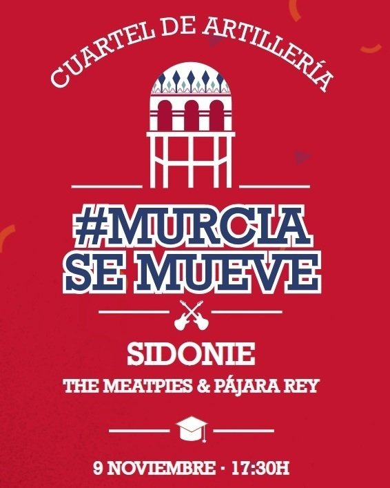 Estos son los horarios que han publicado los grupos para el #MurciaSeMueve: #PájaraRey a las 20.00, <a href="/TheMeatpies/">The Meatpies</a> a las 21.00 y <a href="/sidonie_/">@sidonie_</a>  a las 22.30 horas.
