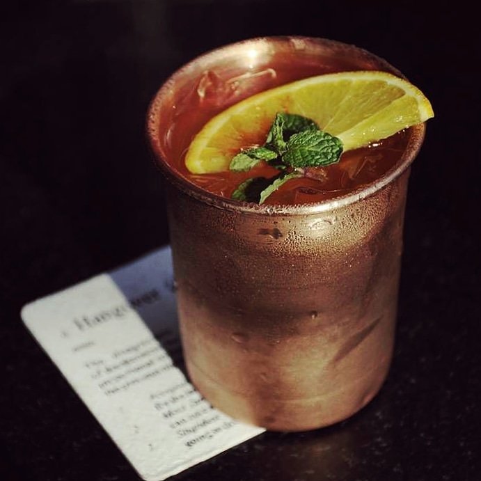 Our ever popular #CopperMonkey in all its glory! ✨

Here's what it includes - 100 Piper's Deluxe, some orange juice as the base, a dash of passion fruit topped with mint and bitters for flavour. 

Drop by tonight and request for one. We promise you won't regret it! 🙌