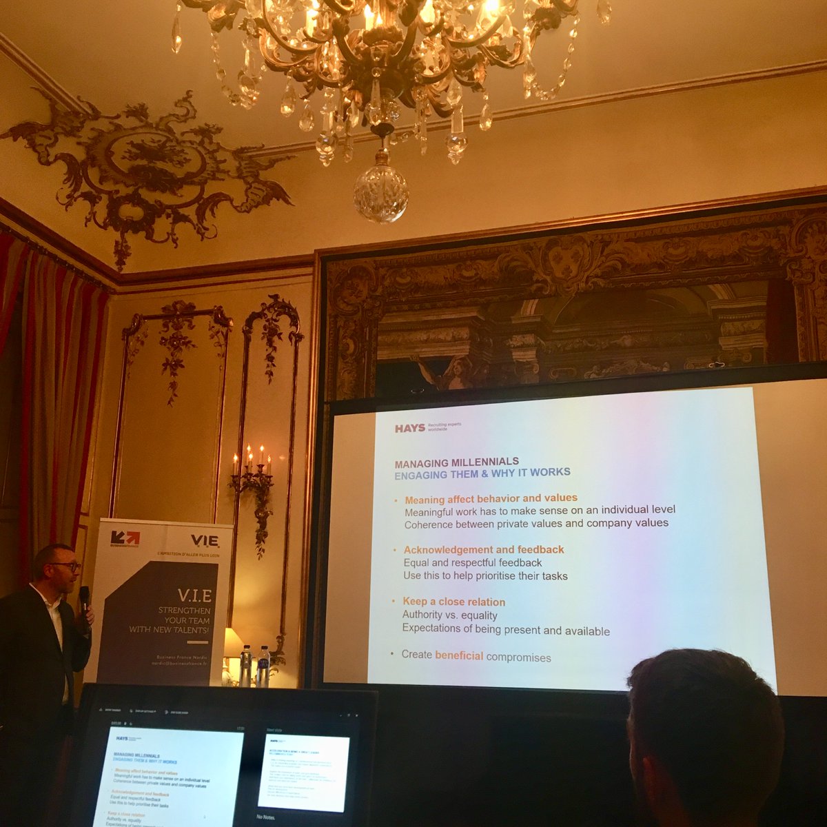 Boostinprogress's tweet image. #Millennials seek #purpose , development &amp;amp; learning, entrepreneurship, close relationships &amp;amp; trust, present #leadership and flexibility! &quot;It requires a new touch to manage the young generation at work!&quot; Thank you @DFCC_2014 @businessfrance for this event! #HR