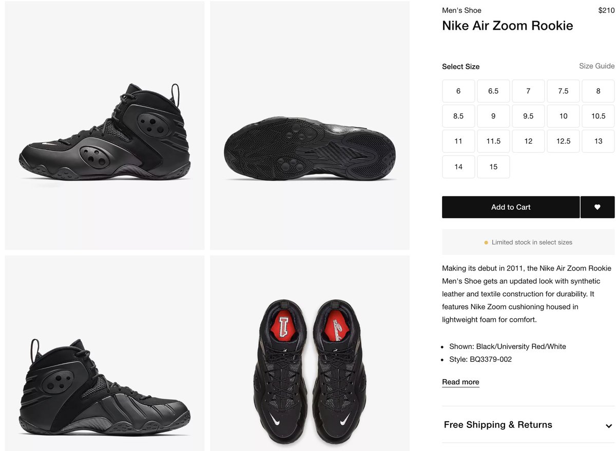 nike zoom rookie triple black
